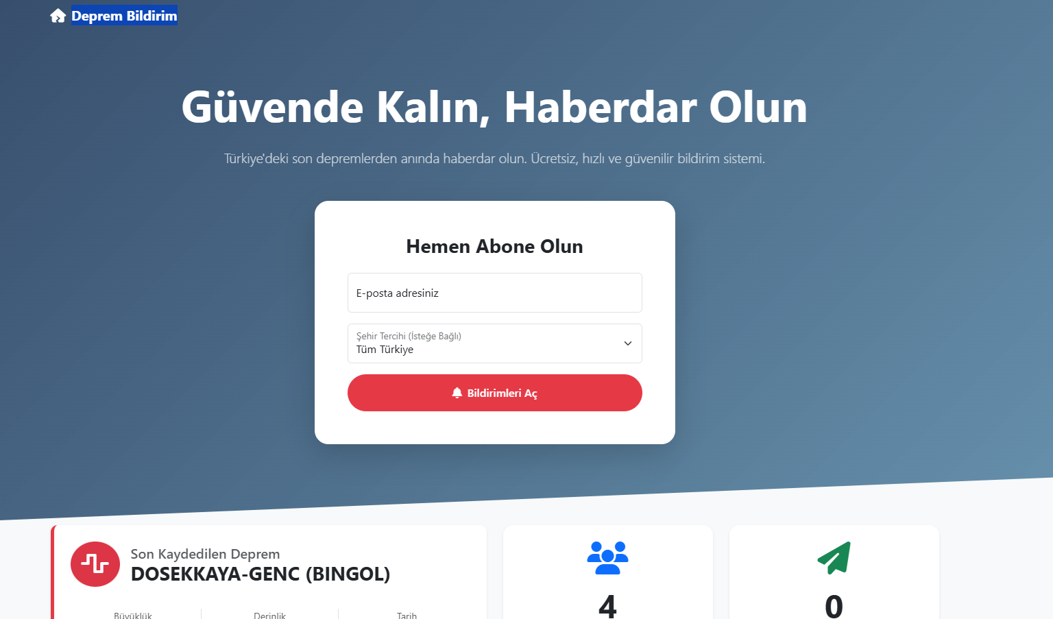 Deprem Bildirim